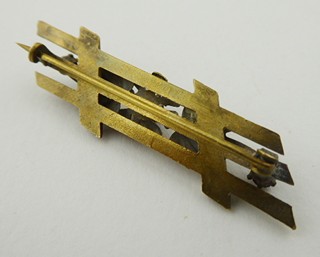 BROŽ S KVĚTEM A SKLENĚNÝMI GRANÁTKY