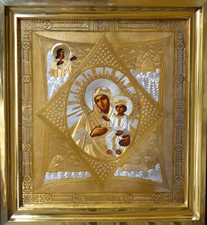 BOHORODIČKA HODEGETRIA, NESPALITELNÝ KEŘ - VĚTŠÍ IKONA VE SKŘÍŇCE