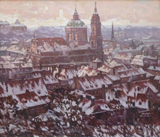 JAROSLAV PROCHÁZKA (1886-1949) - MALOSTRANSKÉ STŘECHY V ZIMĚ