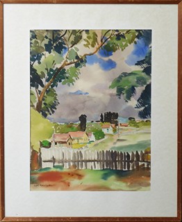 RAFAL MALCZEWSKI (1892-1965) - VÝHLED NA KRAJINU S DOMY