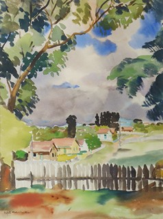 RAFAL MALCZEWSKI (1892-1965) - VÝHLED NA KRAJINU S DOMY