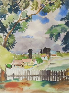 RAFAL MALCZEWSKI (1892-1965) - VÝHLED NA KRAJINU S DOMY