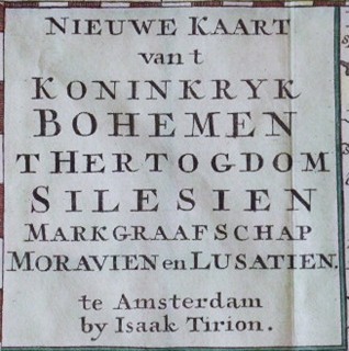 ISAAK TIRION (1705-1765) - ČECHY, MORAVA, SLEZSKO A LUŽICE