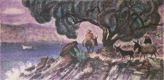 KAREL OBERTHOR (1921-1996) - VEČER U MOŘE - VĚTŠÍ ROZMĚR