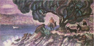 KAREL OBERTHOR (1921-1996) - VEČER U MOŘE - VĚTŠÍ ROZMĚR