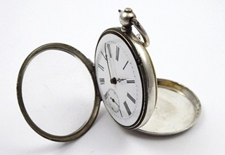 STŘÍBRNÉ KLÍČOVÉ KAPESNÍ HODINKY - ŠVÝCARSKO