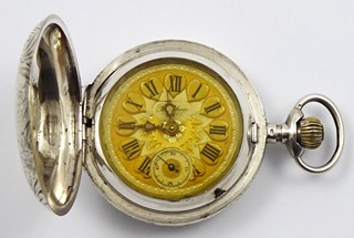 STŘÍBRNÉ KAPESNÍ HODINKY PERFEKTION - WEBER & DUBOIS