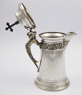 STŘÍBŘENÁ VĚTŠÍ LITURGICKÁ KONVICE - J.A. HIETEL, LIPSKO