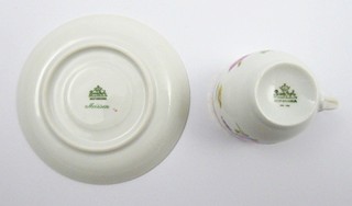 MOKA ŠÁLEK S KVÍTÍM A ZLACENÍM - ROSENTHAL, VZOR MEISSEN