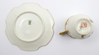 SECESNÍ ŠÁLEK S KVÍTKY - LEWIS STRAUSS & SONS, LIMOGES