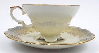 ČAJOVÝ ŠÁLEK S PERLETÍ A RŮŽÍ - RUDOLF WÄCHTER, KIRCHENLAMITZ