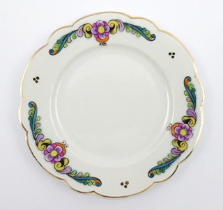 VÁCLAV PODHRÁZSKÝ (1897-1935) - TALÍŘ A ŠEST TALÍŘKŮ - JIHOČESKÉ MALOVÁNKY