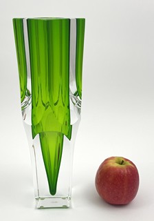 JAN ČTVRTNÍK - LUXUSNÍ VÁZA SE ZELENÝM JÁDREM - JAN ČTVRTNÍK, MOSER