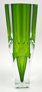 JAN ČTVRTNÍK - LUXUSNÍ VÁZA SE ZELENÝM JÁDREM - JAN ČTVRTNÍK, MOSER