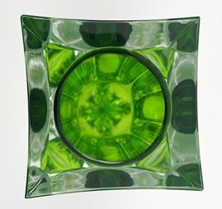 JAN ČTVRTNÍK - LUXUSNÍ VÁZA SE ZELENÝM JÁDREM - JAN ČTVRTNÍK, MOSER