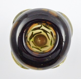 JAN BERÁNEK (NAR. 1933) - VÁZA Z TOPAZOVÉHO A ZELENÉHO SKLA - ŠKRDLOVICE