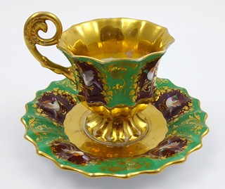 KOFLÍK S MISKOU A PTÁČKY - BŘEZOVÁ, FISCHER & REICHENBACH