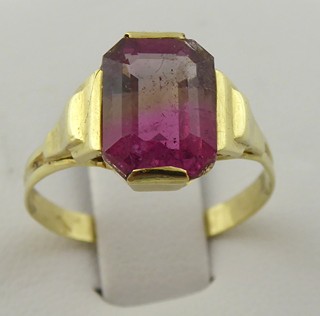 ZLATÝ PRSTEN S PŘÍRODNÍM MELOUNOVÝM TURMALÍNEM - KAREL ŠTĚPÁN, PRAHA