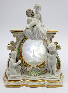 OSVĚTLENÍ, LITOFANIE S ANDĚLEM STRÁŽNÝM - PRENSAICH, PLAUE