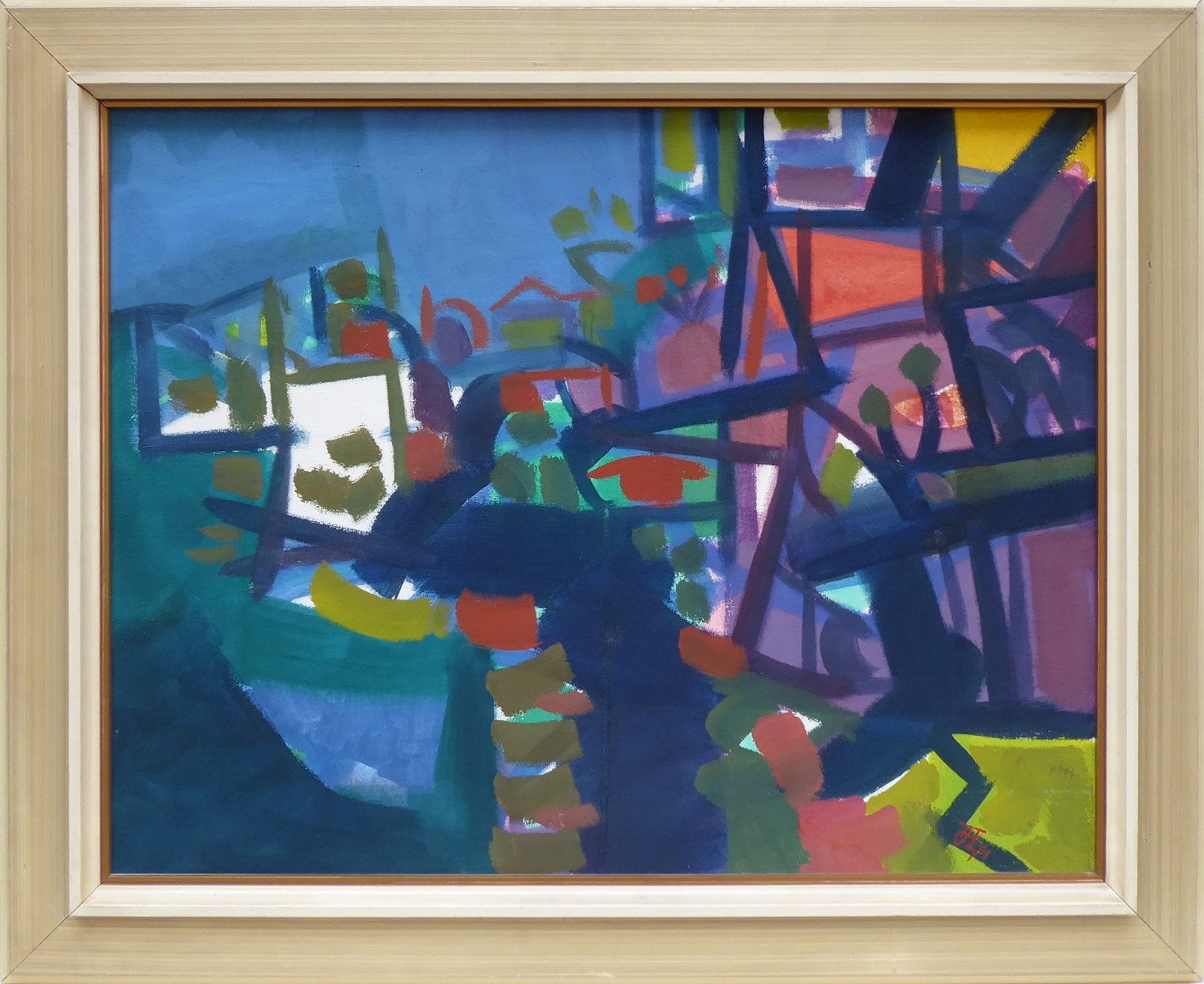 JINDŘICH HELEKAL (1916-1987) - ABSTRAKCE A SKICA KVĚTIN VE VÁZE - OBOUSTRANNÝ OBRAZ