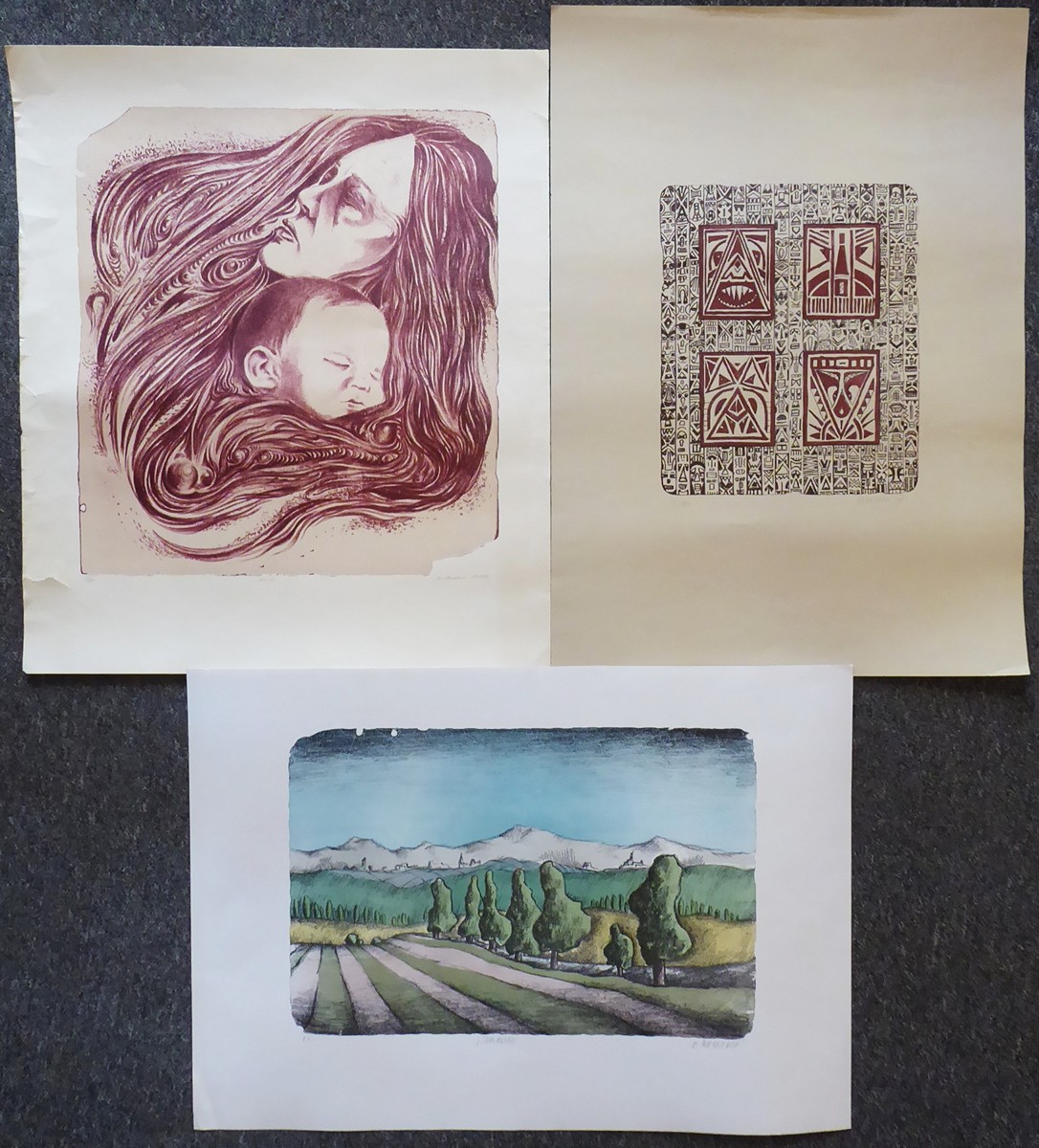 TŘI BAREVNÉ LITOGRAFIE - NEŠKODNÁ, NOVÁKOVÁ, SOBOTKOVÁ