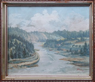 BOHUMIL JAROŠ (1856-1924) - KRAJINA S LESY, ŘEKOU A LOĎKOU