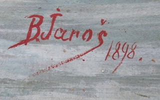 BOHUMIL JAROŠ (1856-1924) - KRAJINA S LESY, ŘEKOU A LOĎKOU