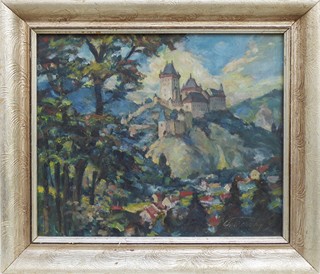 JOSEF PETROVICKÝ (NAR. 1881) - POHLED NA HRAD KARLŠTEJN