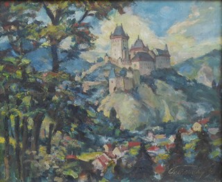JOSEF PETROVICKÝ (NAR. 1881) - POHLED NA HRAD KARLŠTEJN