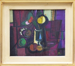 JINDŘICH HELEKAL (1916-1987) - ZÁTIŠÍ A STOJÍCÍ AKT DÍVKY - OBOUSTRANNÝ OBRAZ