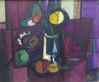 JINDŘICH HELEKAL (1916-1987) - ZÁTIŠÍ A STOJÍCÍ AKT DÍVKY - OBOUSTRANNÝ OBRAZ