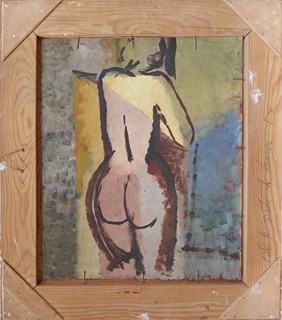 JINDŘICH HELEKAL (1916-1987) - ZÁTIŠÍ A STOJÍCÍ AKT DÍVKY - OBOUSTRANNÝ OBRAZ