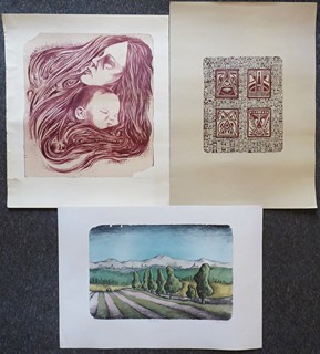 TŘI BAREVNÉ LITOGRAFIE - NEŠKODNÁ, NOVÁKOVÁ, SOBOTKOVÁ