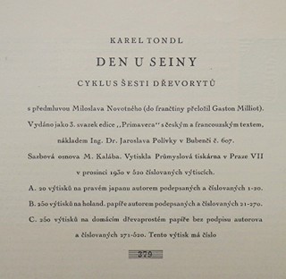 Karel Tondl (1893 - 1980) - DEN U SEINY