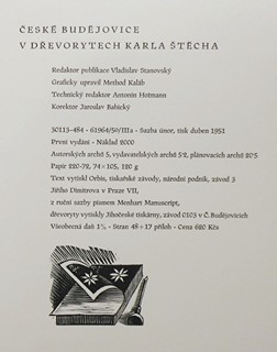 KAREL ŠTĚCH (1908-1982) - ČESKÉ BUDĚJOVICE V DŘEVORYTECH KARLA ŠTĚCHA