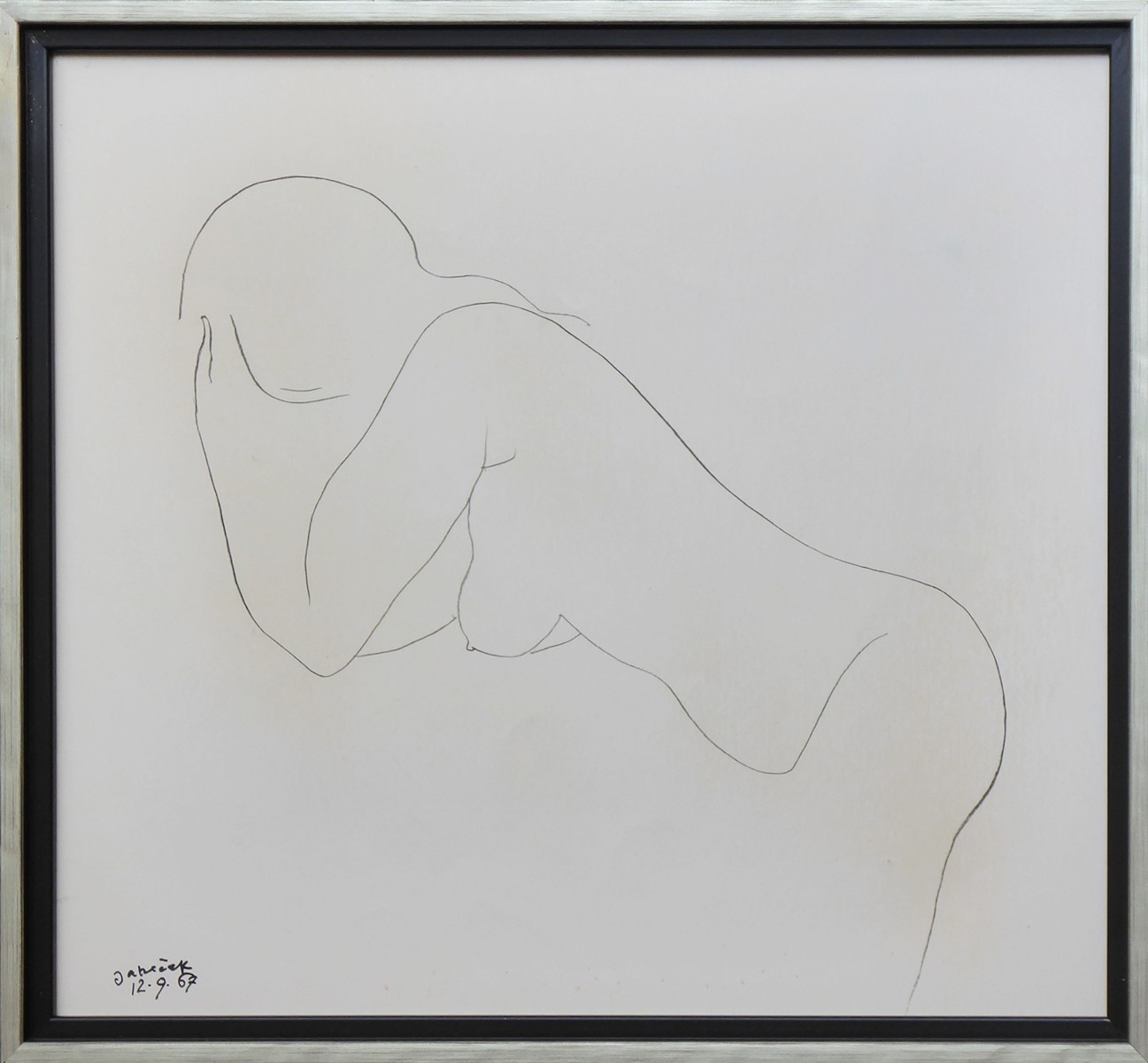 OTA JANEČEK (1919-1996) - LEŽÍCÍ DÍVČÍ AKT