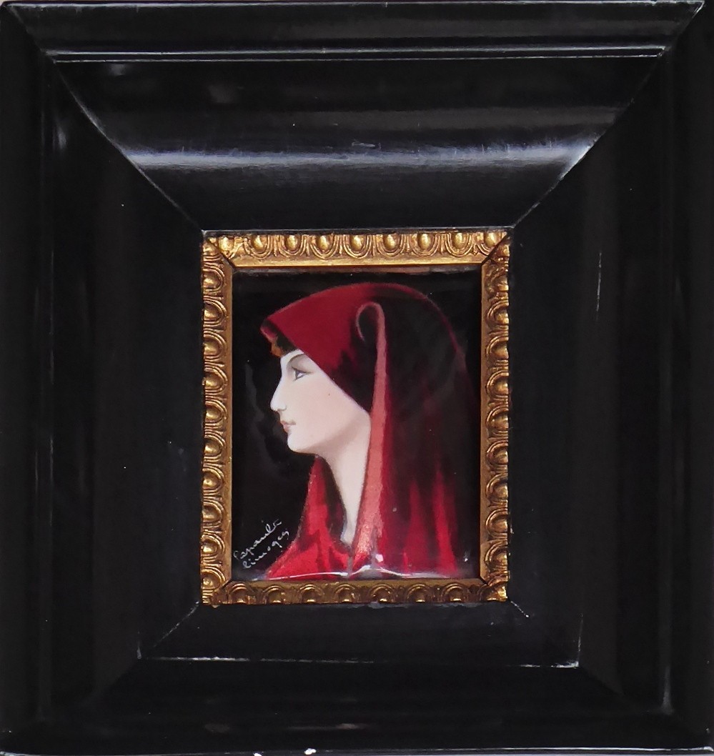 GEORGES PAPAULT (1896-1965) - PORTRÉT SVATÉ FABIOLY - MINIATURA