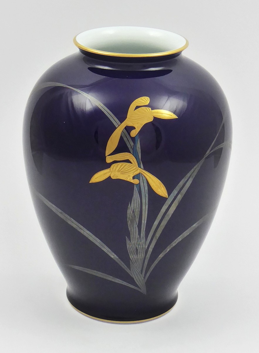 JAPONSKÁ PORCELÁNOVÁ KOBALTOVÁ VÁZA - FUKAGAWA KORANSHA