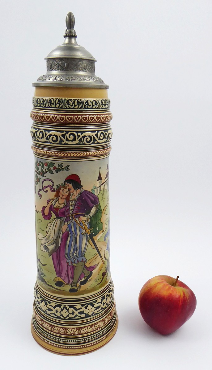 VYSOKÝ DVOULITROVÝ KORBEL S MILENCI - REINHOLD MERKELBACH, GRENZHAUSEN