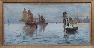 FRANTIŠEK MOTYČKA (NAR. 1877) - BENÁTSKÁ LAGUNA S CAPITELLO IN LAGUNA ZA SVÍTÁNÍ