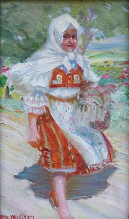 OTTO MOLITOR (1889-1965) - CESTOU DO MĚSTA, KOSTELEC U KYJOVA