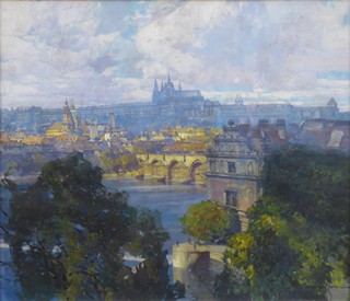 JAROSLAV ŠETELÍK (1881-1955) - POHLED NA PRAŽSKÝ HRAD A MALOU STRANU