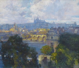 JAROSLAV ŠETELÍK (1881-1955) - POHLED NA PRAŽSKÝ HRAD A MALOU STRANU