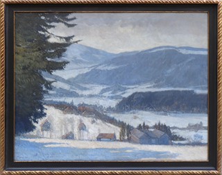 ANTONÍN AUGUSTA (1891-1940) - ZIMA V HORSKÉM ÚDOLÍ - VELKÝ ROZMĚR