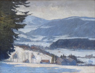 ANTONÍN AUGUSTA (1891-1940) - ZIMA V HORSKÉM ÚDOLÍ - VELKÝ ROZMĚR