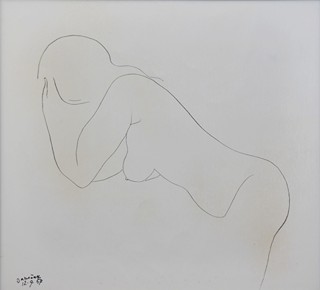 OTA JANEČEK (1919-1996) - LEŽÍCÍ DÍVČÍ AKT