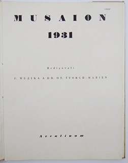 REVUE MUSAION - ROK 1931
