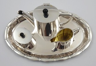STŘÍBRNÁ ART DECO SOUPRAVA NA KÁVU - SANDRIK, DOLNÉ HÁMRE