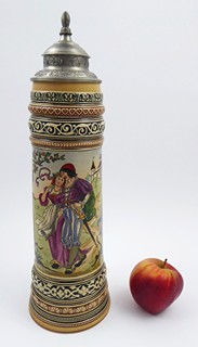 VYSOKÝ DVOULITROVÝ KORBEL S MILENCI - REINHOLD MERKELBACH, GRENZHAUSEN