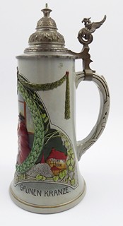 VELKÝ KORBEL S MOTIVEM Z KRČMY - ROSSKOPF & GERZ, GRENZHAUSEN